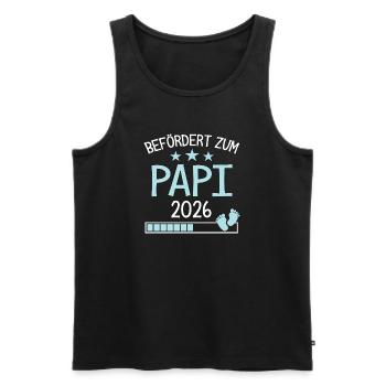 Befördert zu Papi 2026 Geschenk für Großvater - Männer Premium Bio Tank Top - Schwarz - Vorne - Michal (187cm)