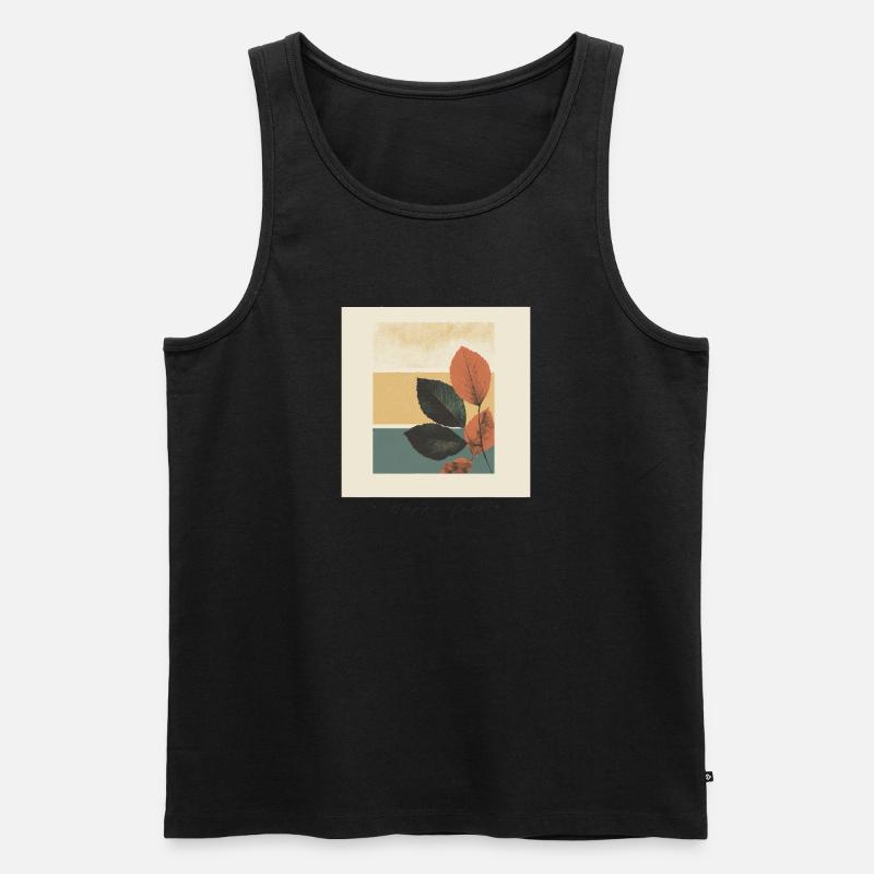 Herbst-Blatt-Block-Collage - Männer Premium Bio Tank Top - Schwarz