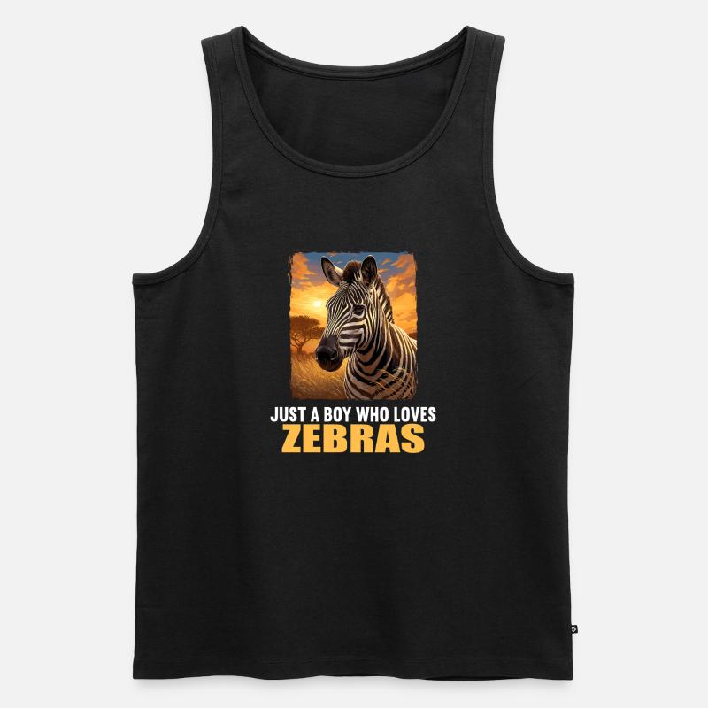Zebras Zebra - Männer Premium Bio Tank Top - Schwarz