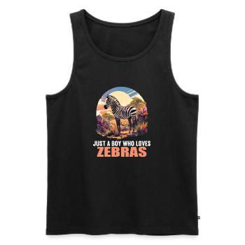 Zebras Zebra - Men's Premium Organic Tank Top - black - Front - Michal (187cm)