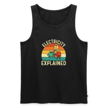 Elektrizität erklärt Lustiger Ingenieur STEM Zitat - Männer Premium Bio Tank Top - Schwarz - Vorne - AI Model Male 178 light (178cm)