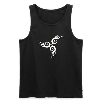 Tatouage de silhouette d’aile tribale - Débardeur bio Premium Homme - noir - Devant - Michal (187cm)