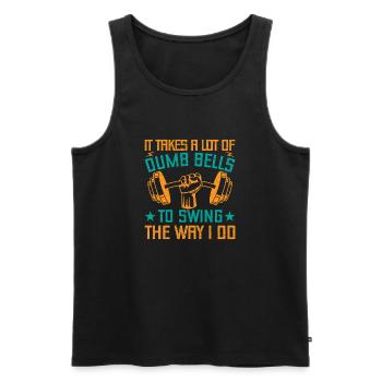 Fitness Fanatics Dumb Bells To Swing Calisthenics - Männer Premium Bio Tank Top - Schwarz - Vorne - AI Model Male 178 light (178cm)