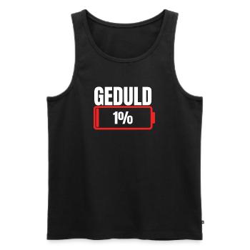 Patience 1 % batterie vide - Débardeur bio Premium Homme - noir - Devant - AI Model Male 178 light (178cm)