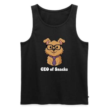 CEO of Snacks Dog with Glasses - Men's Premium Organic Tank Top - black - Front - AI Model Male 178 light (178cm)