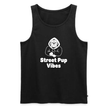 Street Pup Vibes Hoodie - Men's Premium Organic Tank Top - black - Front - Michal (187cm)