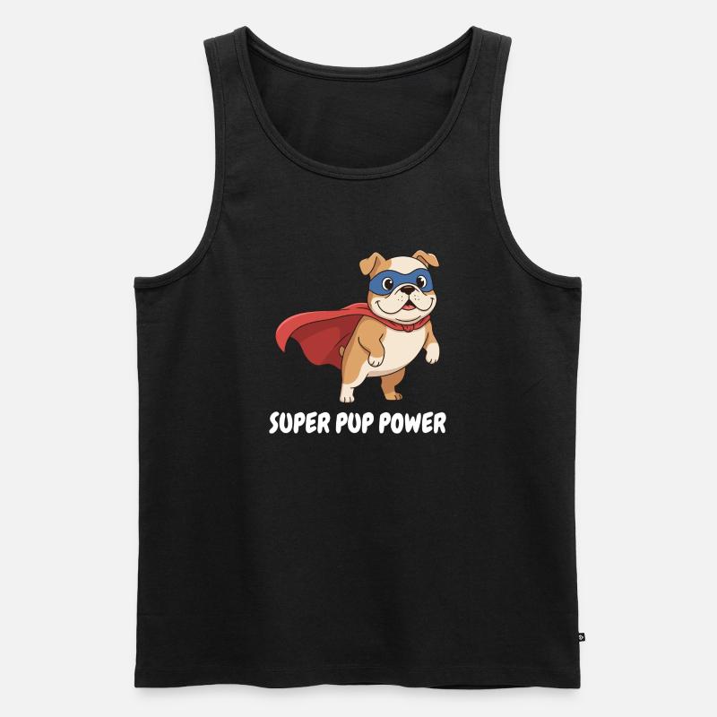 Superhelden Hund Cape - Männer Premium Bio Tank Top - Schwarz