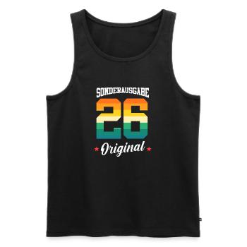 26 Geburtstag - Männer Premium Bio Tank Top - Schwarz - Vorne - Michal (187cm)