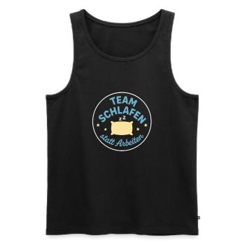 Team Sleeping instead of working - Men's Premium Organic Tank Top - black - Front - AI Model Male 178 light (178cm)