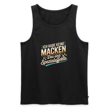 Sarkasmus? Ich? Niemals. – Lustiges Sprüche Design - Männer Premium Bio Tank Top - Schwarz - Vorne - Michal (187cm)
