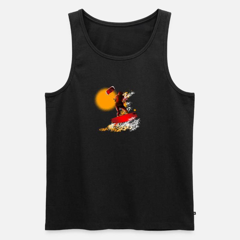 Kite Surfer Farbexplosion Print - Männer Premium Bio Tank Top - Schwarz