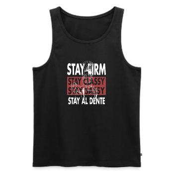 Stay Al Dente- Funny Sassy Chef - Men's Premium Organic Tank Top - black - Front - AI Model Male 178 light (178cm)