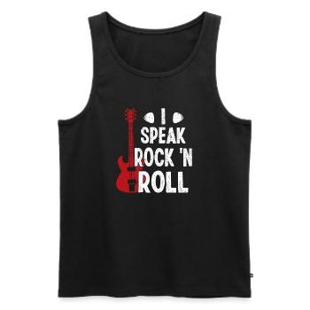 Je parle Rock 'n Roll Musique Guitare Rock Band - Débardeur bio Premium Homme - noir - Devant - Michal (187cm)