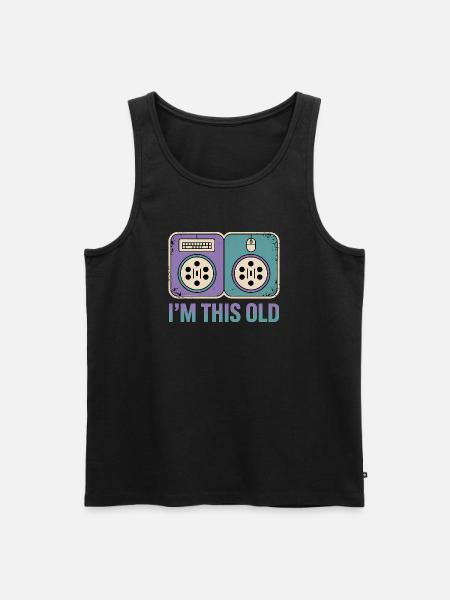 I'm this old - Funny Nerd T-Shirt - Men's Premium Organic Tank Top - black