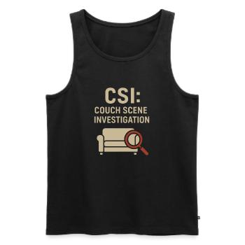 Couch Scene Investigation – Lustiges True Crime - Männer Premium Bio Tank Top - Schwarz - Vorne - AI Model Male 178 light (178cm)