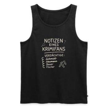 Notizen eines Krimifans – Lustiges True Crime Shir - Männer Premium Bio Tank Top - Schwarz - Vorne - AI Model Male 178 light (178cm)