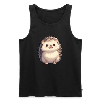 Igel - Männer Premium Bio Tank Top - Schwarz - Vorne - Michal (187cm)
