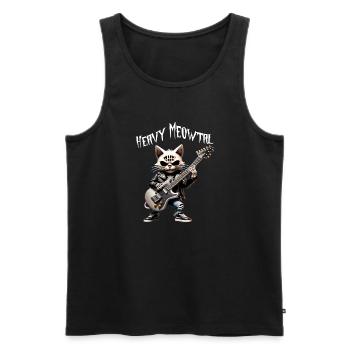 Cat Rocker avec guitare - Débardeur bio Premium Homme - noir - Devant - Michal (187cm)