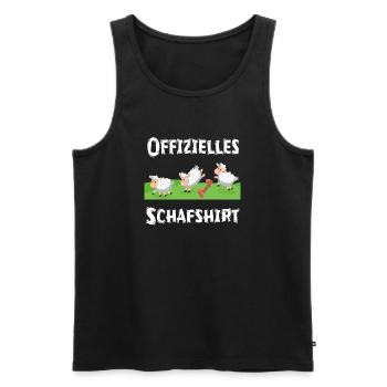 Offizielles Schafshirt Lämmer Trio - Männer Premium Bio Tank Top - Schwarz - Vorne - Michal (187cm)