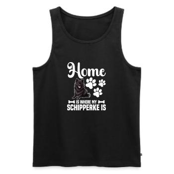 Zu Hause Ist Mein Schipperke - Männer Premium Bio Tank Top - Schwarz - Vorne - AI Model Male 178 light (178cm)