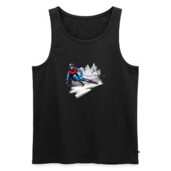 Speeding skier in the snow - Men's Premium Organic Tank Top - black - Front - AI Model Male 178 light (178cm)