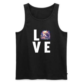 Igel - Männer Premium Bio Tank Top - Schwarz - Vorne - Michal (187cm)