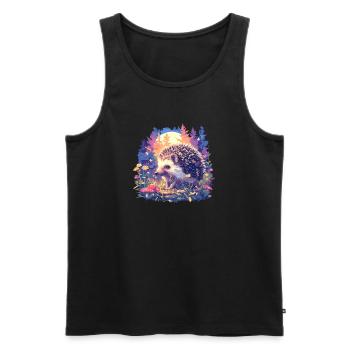 Igel - Männer Premium Bio Tank Top - Schwarz - Vorne - Michal (187cm)