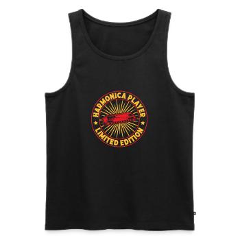Funny Harmonica Player LImited Edition Harmonica - Männer Premium Bio Tank Top - Schwarz - Vorne - AI Model Male 178 light (178cm)