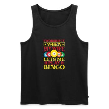 Bingo Game Worship It When My Wife Bingo - Men's Premium Organic Tank Top - black - Front - AI Model Male 178 light (178cm)