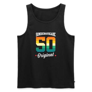 50 Birthday - Men's Premium Organic Tank Top - black - Front - Michal (187cm)