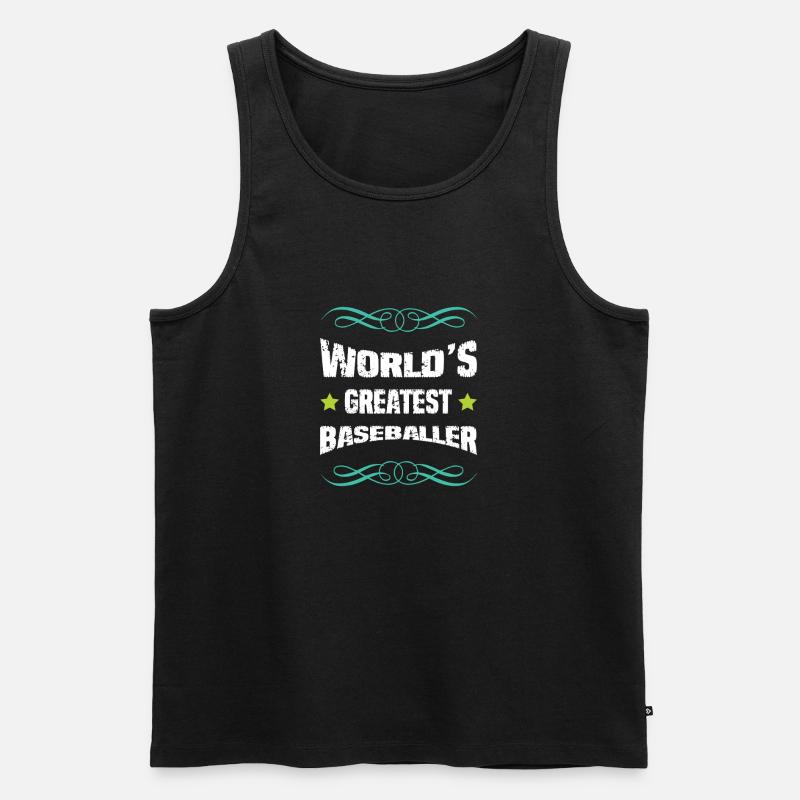 Weltbester Baseballer - Männer Premium Bio Tank Top - Schwarz