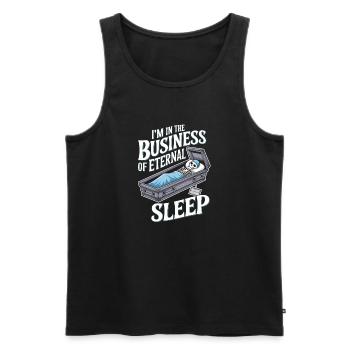Eternal Sleep Coffin Motif - Halloween - Men's Premium Organic Tank Top - black - Front - AI Model Male 178 light (178cm)