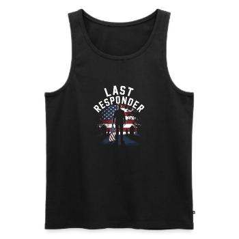 Last Responder Flag Tribute - Männer Premium Bio Tank Top - Schwarz - Vorne - AI Model Male 178 light (178cm)