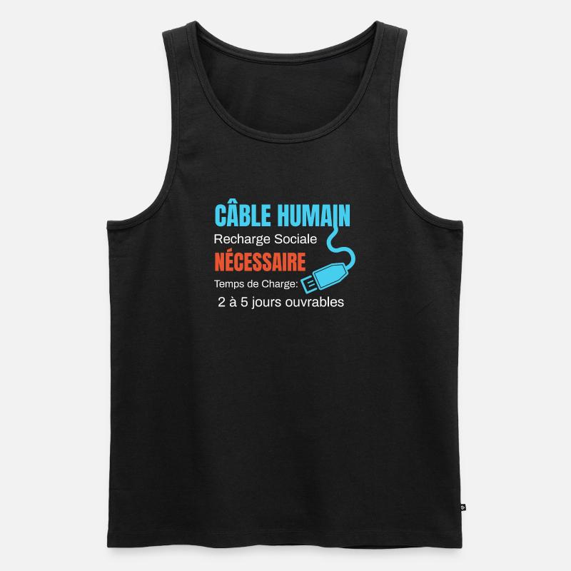 Human Cable Soziale Aufladung Humor - Männer Premium Bio Tank Top - Schwarz