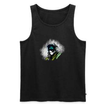 Jet Pilot - Männer Premium Bio Tank Top - Schwarz - Vorne - AI Model Male 178 light (178cm)