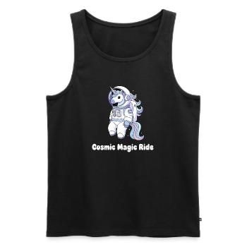 Kosmische Einhorn Raumfahrt - Männer Premium Bio Tank Top - Schwarz - Vorne - Michal (187cm)