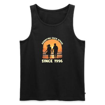 Anniversary of mutual harassment since 1996 - Men's Premium Organic Tank Top - black - Front - Michal (187cm)