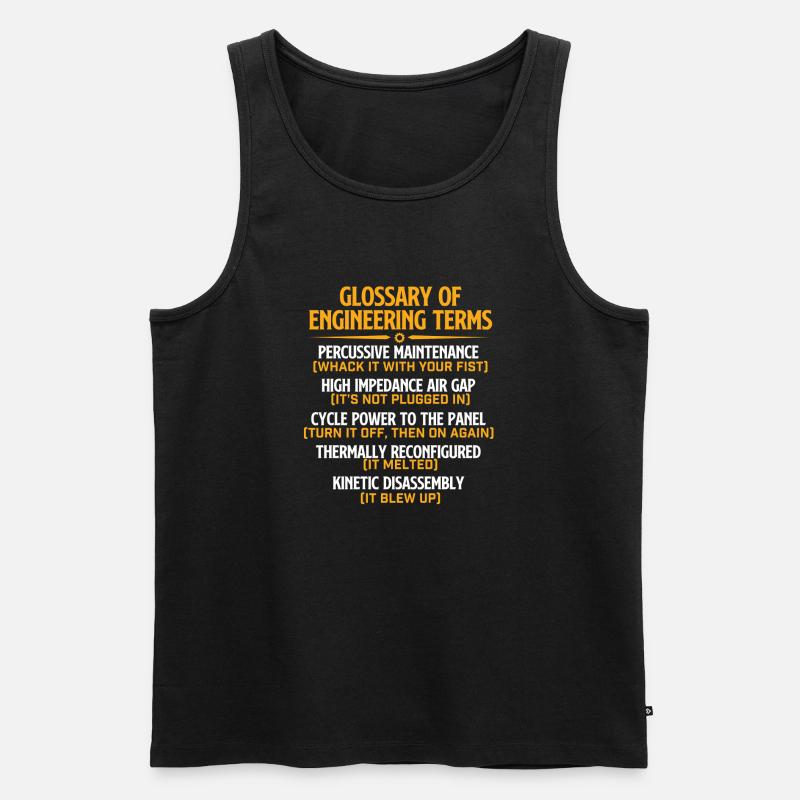 Glossar der technischen Begriffe Lustige Mechanik - Männer Premium Bio Tank Top - Schwarz