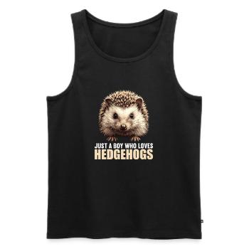 Igel - Männer Premium Bio Tank Top - Schwarz - Vorne - Michal (187cm)