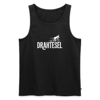 Drahtesel Lustiger Esel Auf Fahrrad Design - Männer Premium Bio Tank Top - Schwarz - Vorne - Michal (187cm)