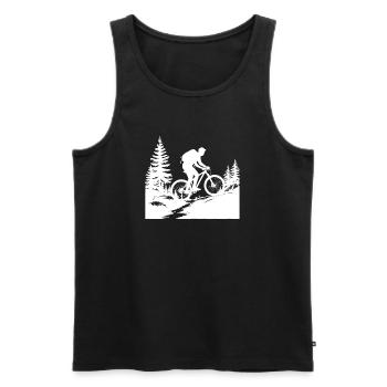 MTB Mountain Bike - Men's Premium Organic Tank Top - black - Front - AI Model Male 178 light (178cm)