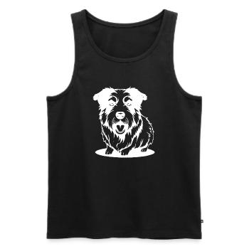Hund weiß T-shirt Geschenk - Männer Premium Bio Tank Top - Schwarz - Vorne - Michal (187cm)