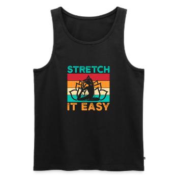 Yoga Stretch It Easy Funny Yoga - Männer Premium Bio Tank Top - Schwarz - Vorne - Michal (187cm)