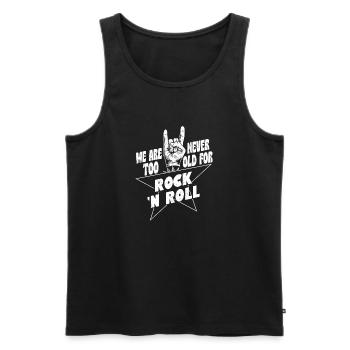 We Are Never Too Old For Rock 'n Roll Rock Band - Men's Premium Organic Tank Top - black - Front - AI Model Male 178 light (178cm)
