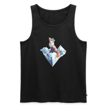 Fuchs Wintermotiv - Männer Premium Bio Tank Top - Schwarz - Vorne - AI Model Male 178 light (178cm)