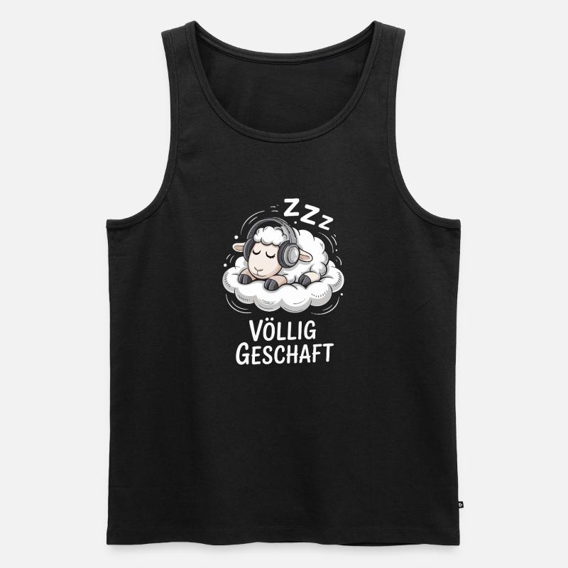 Völlig geschafft geSchaft Schaf Design - Männer Premium Bio Tank Top - Schwarz