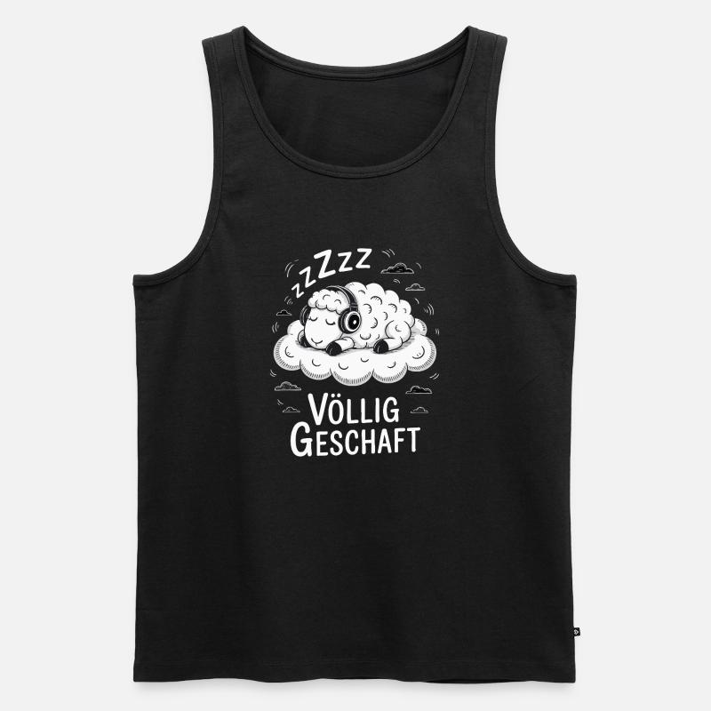 Völlig geschafft geSchaft Schaf Design - Männer Premium Bio Tank Top - Schwarz