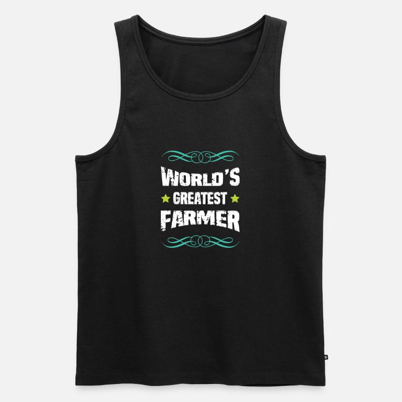 Weltbester Farmer – Shirt - Männer Premium Bio Tank Top - Schwarz