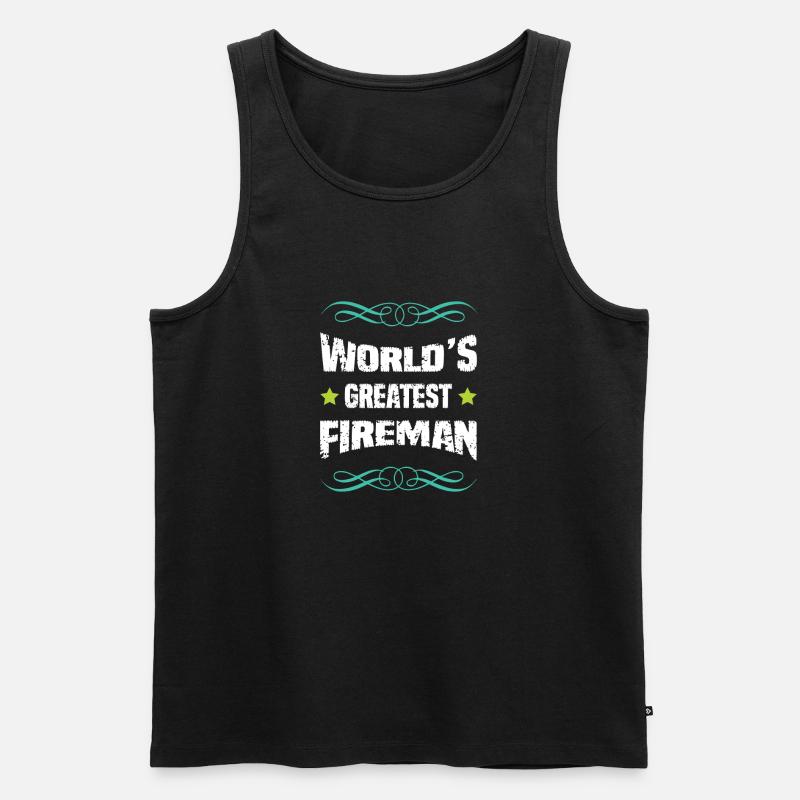 Weltbester Feuerwehrmann - Männer Premium Bio Tank Top - Schwarz