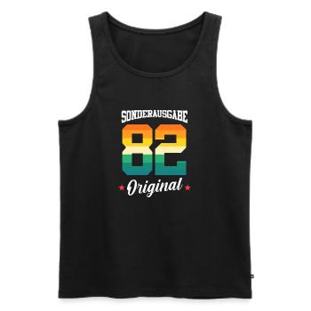82 Geburtstag - Männer Premium Bio Tank Top - Schwarz - Vorne - AI Model Male 178 light (178cm)